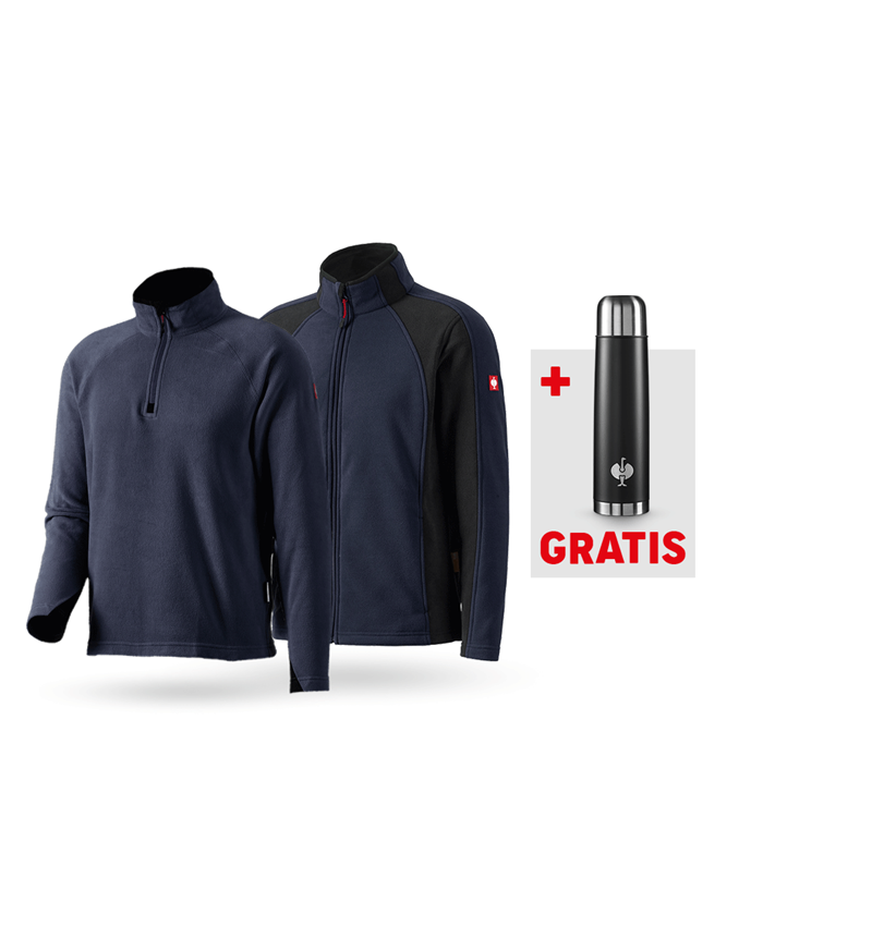 Große Geschenke: SET: Microfleece Jacke + Troyer dryplexx® micro + dunkelblau/schwarz