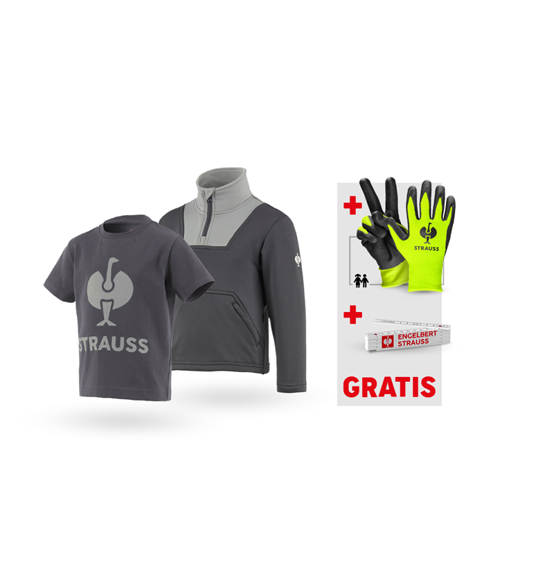 Bekleidungs-Sets: SET: Funktionstroyer + T-Shirt e.s.concrete,Kinder + anthrazit
