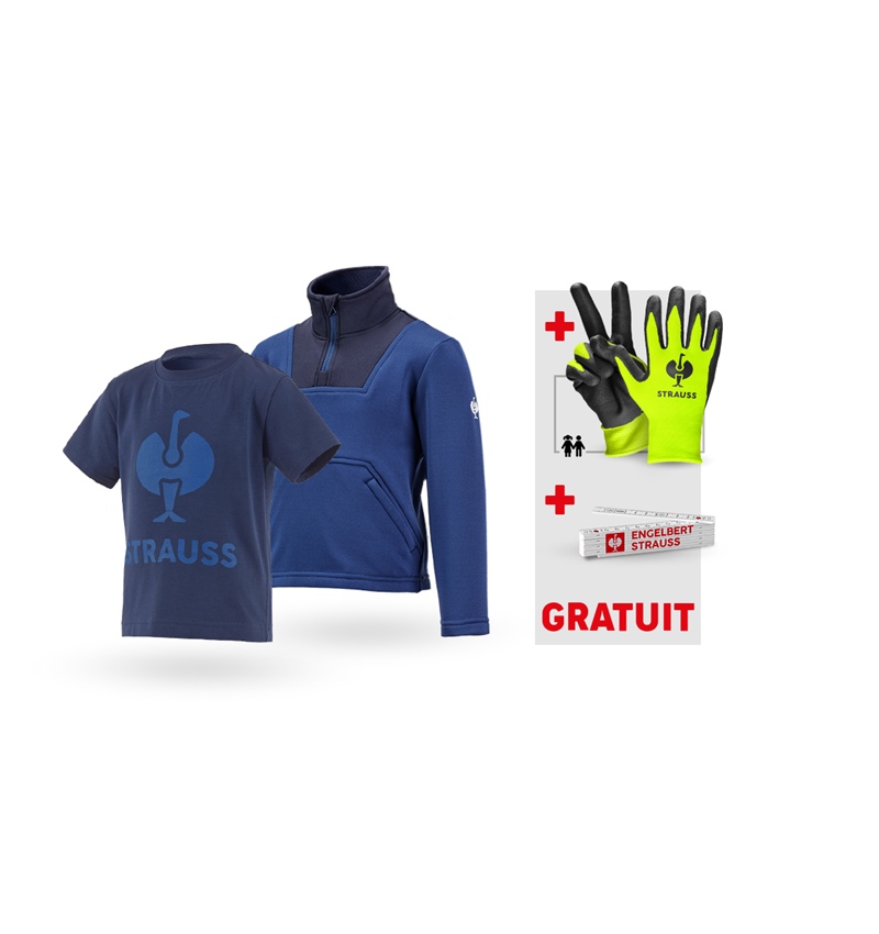 Ensemble de vêtements: KIT : Pull + T-shirt e.s.concrete, enfants + bleu profond