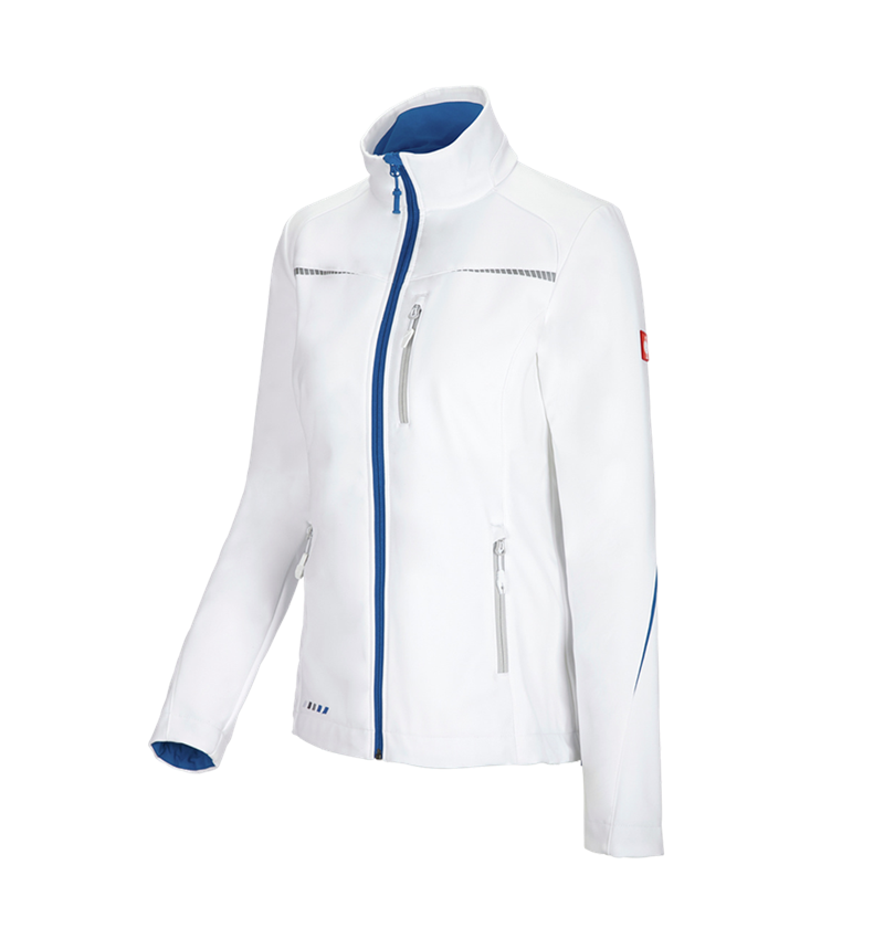 Thèmes: Veste Softshell e.s.motion 2020, femmes + blanc/bleu gentiane 2
