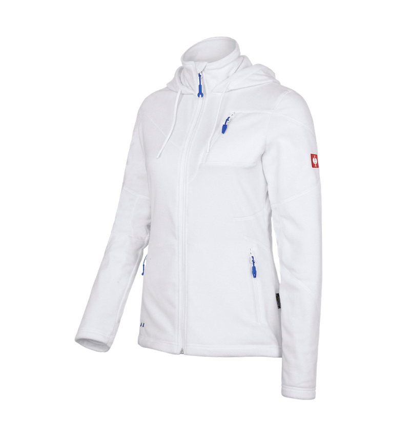 Jacken: Kapuzen Fleece Jacke e.s.motion 2020, Damen + weiß 1