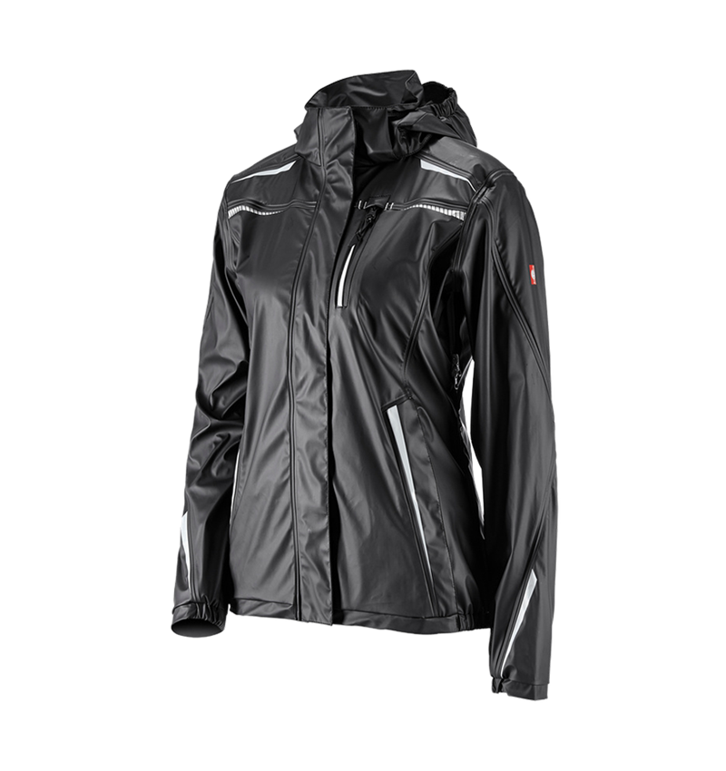 Vestes de travail: Veste de pluie e.s.motion 2020 superflex, femmes + noir/platine 2