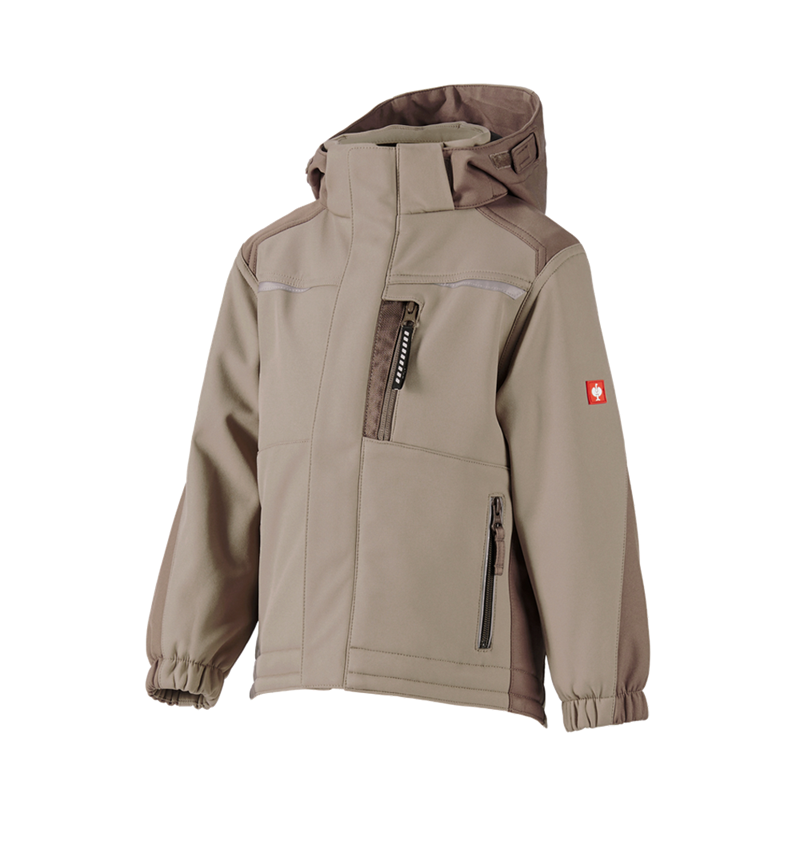 Jacken: Kinder Softshelljacke e.s.motion + lehm/torf 2