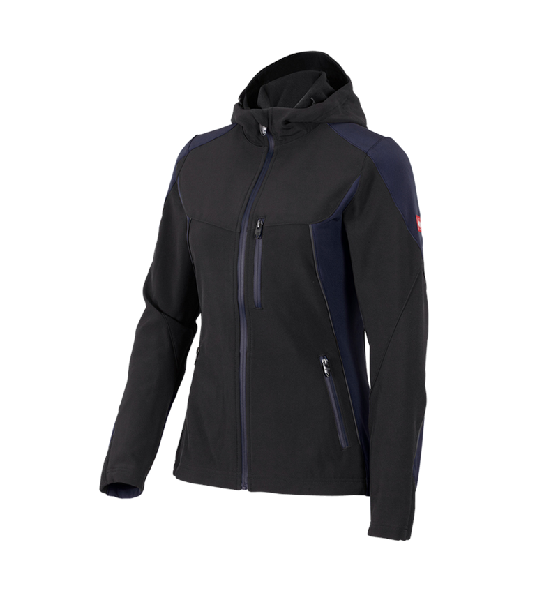 Vestes de travail: Veste Softshell e.s.vision, femmes + noir/pacifique 2