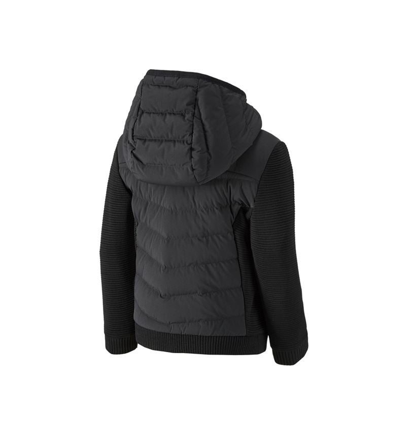 Jacken: Hybrid Kapuzenstrickjacke e.s.motion ten,Kinder + schwarz 2