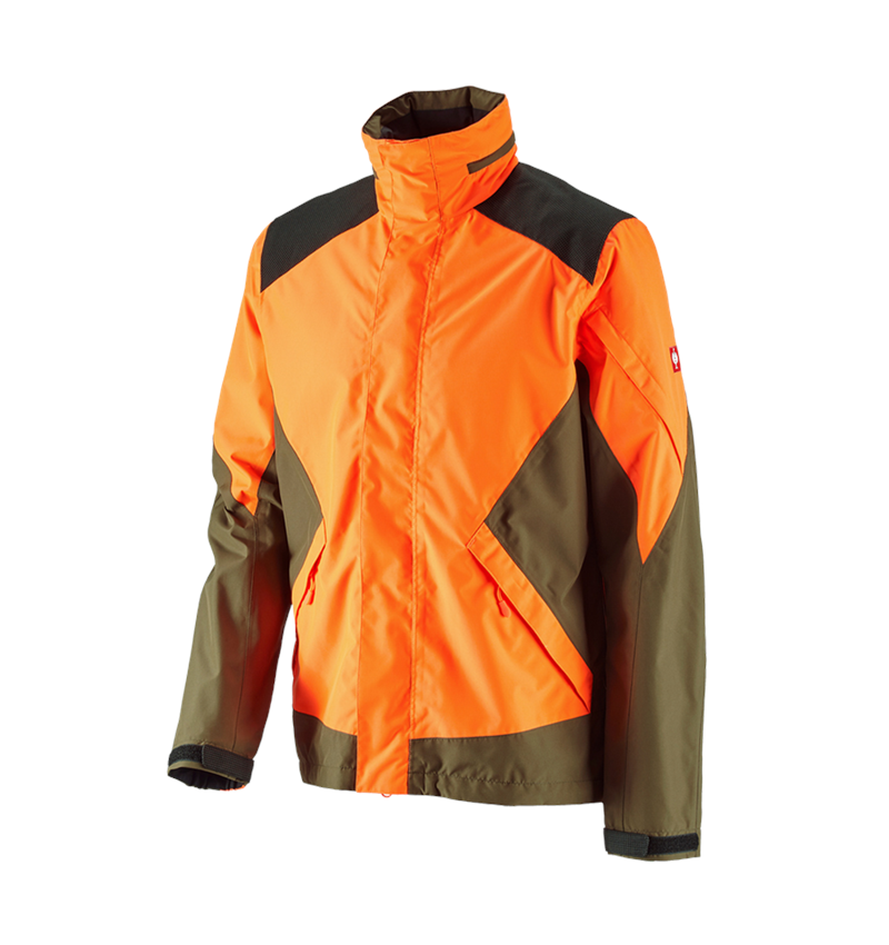 Vestes de travail: e.s. Veste de pluie de forestier + orange fluo/vert boue 2