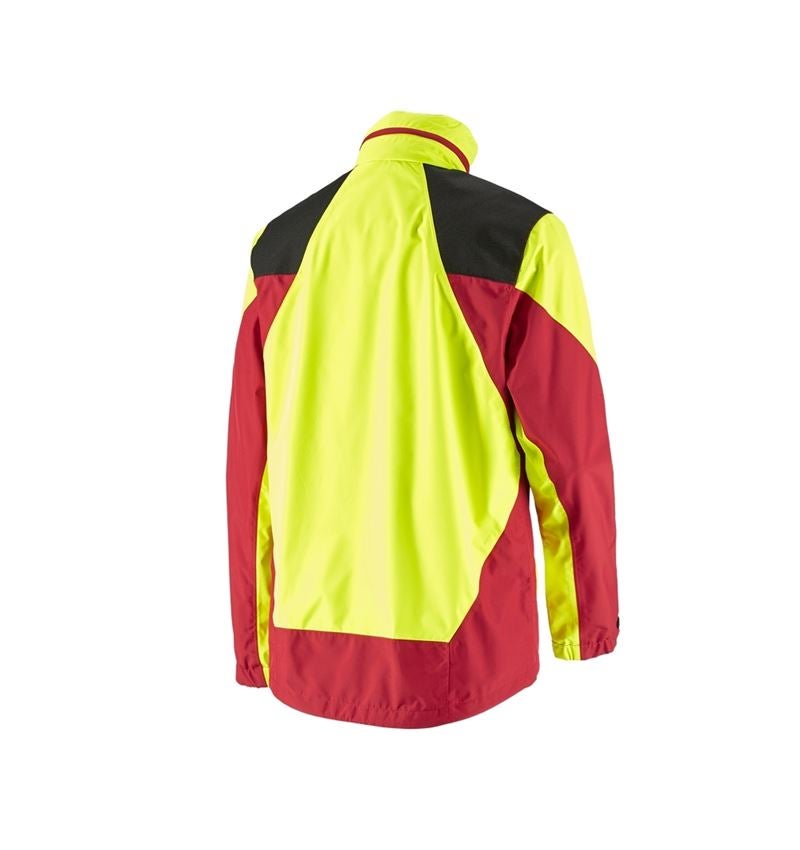 Vestes de travail: e.s. Veste de pluie de forestier + jaune fluo/rouge vif 3