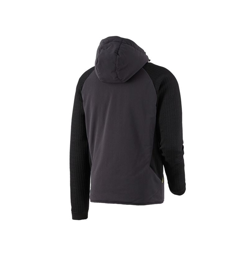 Themen: Hybrid Kapuzenstrickjacke e.s.trail + schwarz/acidgelb 4