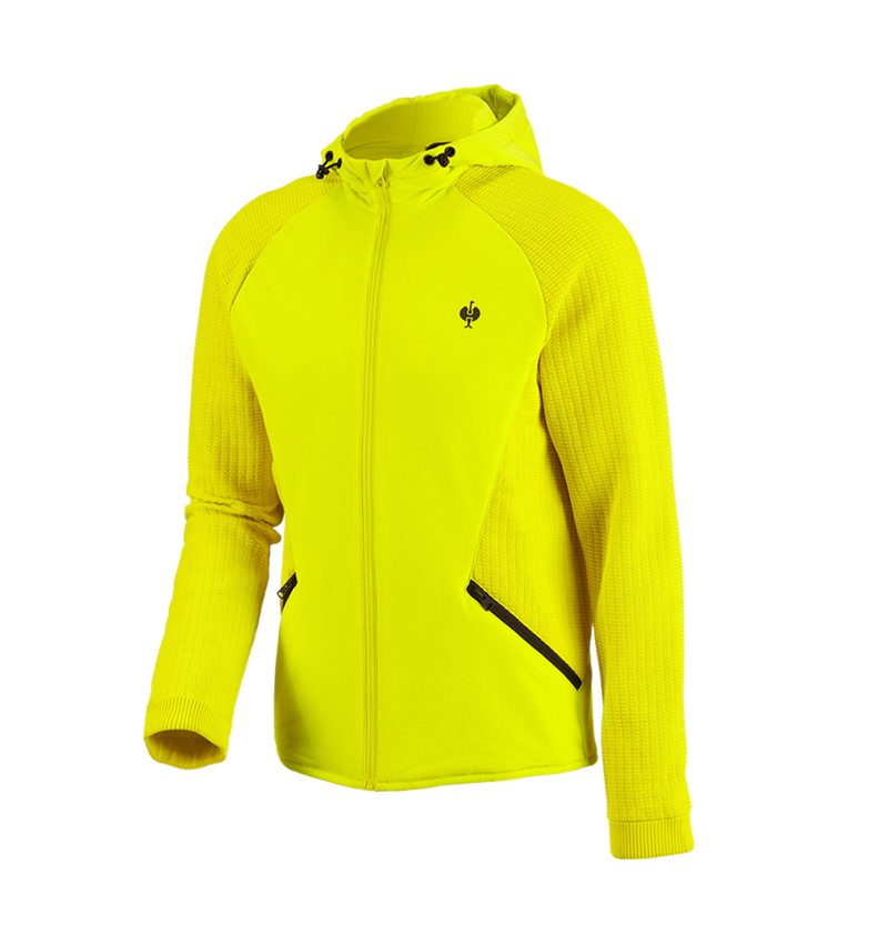 Jacken: Hybrid Kapuzenstrickjacke e.s.trail + acidgelb/schwarz 3