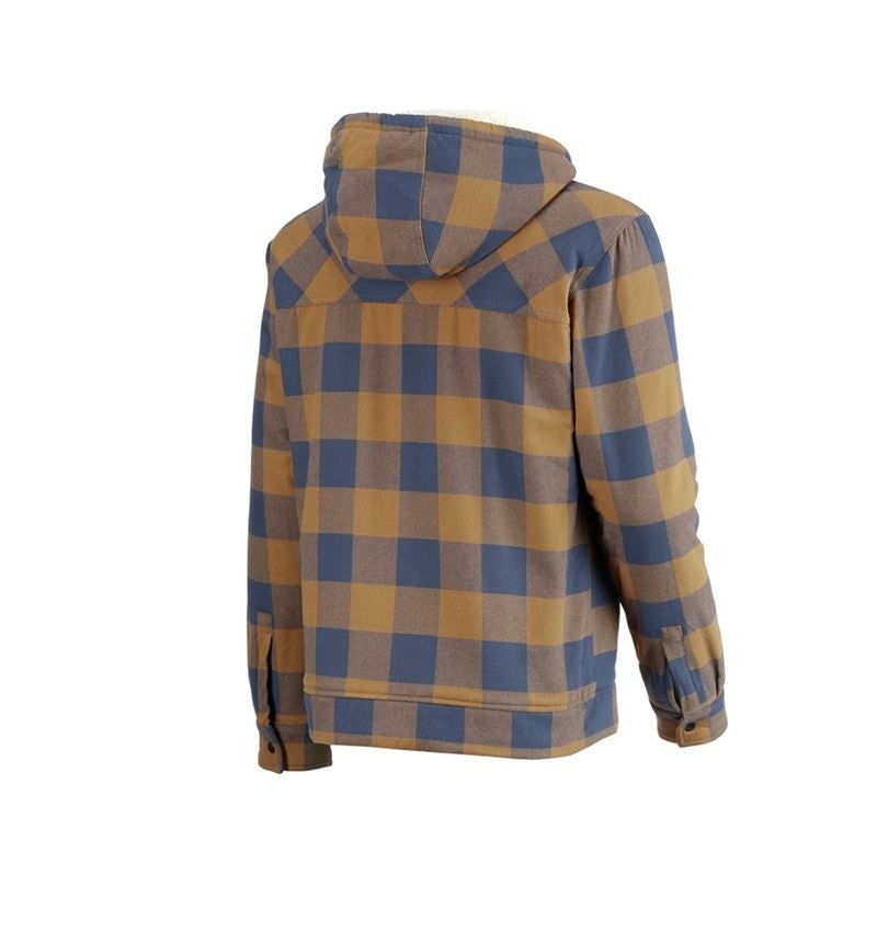 Jacken: Karo-Kapuzenjacke e.s.iconic + mandelbraun/oxidblau 6