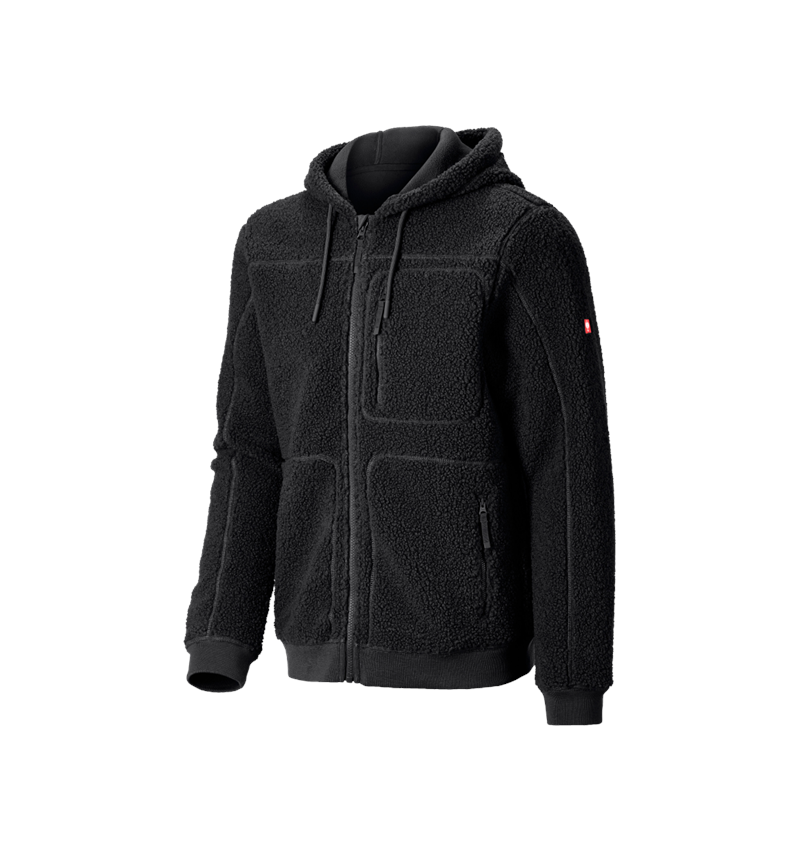 Bekleidung: Faserpelz Kapuzenjacke e.s.e:pic + schwarz 4