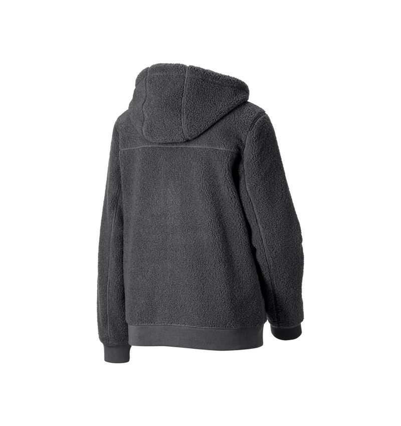 Jacken: Faserpelz Kapuzenjacke e.s.e:pic, Damen + carbongrau 4