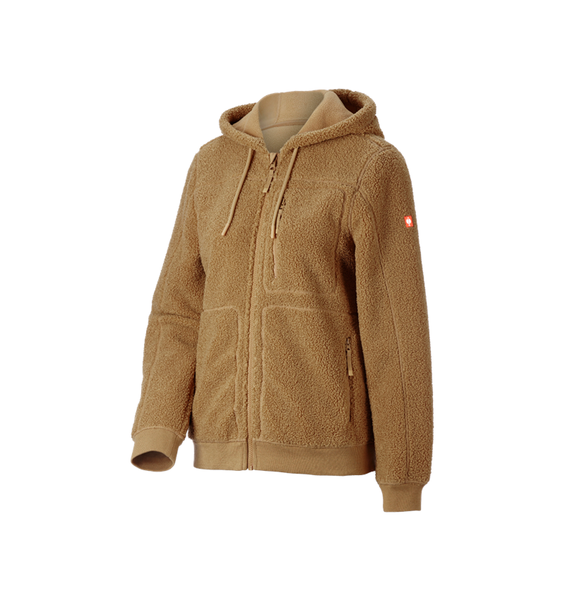 Vestes de travail: Veste à capuche fibre polaire e.s.e:pic, femmes + brun amande 6