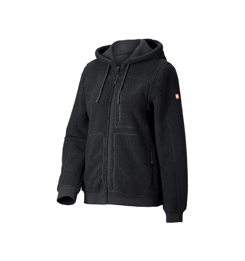 Bekleidung: Faserpelz Kapuzenjacke e.s.e:pic, Damen + schwarz 4