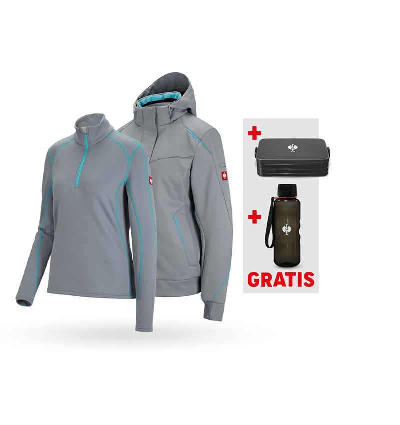 Bekleidungs-Sets: SET: Winter Softshellj. e.s.motion 2020+Troyer,Da. + platin/capri