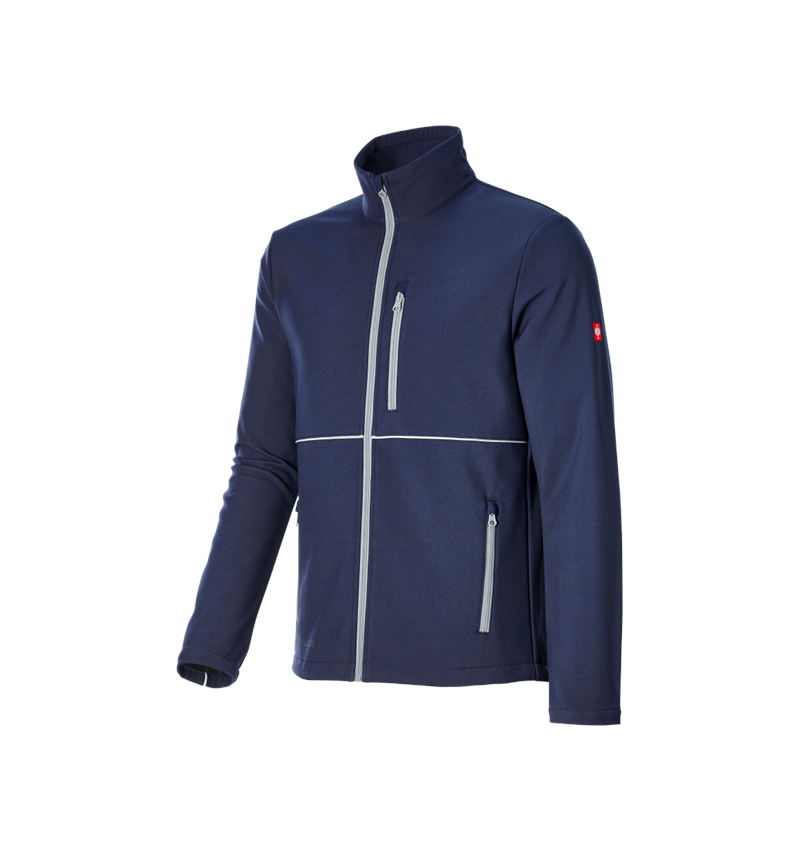 Arbeitsjacken: Softshelljacke e.s.line.core + dunkelblau/platin 6