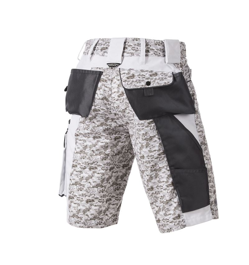Pantalons de travail: e.s. Short Pixel + blanc/gris/pétrole 2