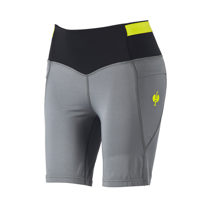 Hosen: Race Tights Short e.s.trail, Damen + basaltgrau/acidgelb 2