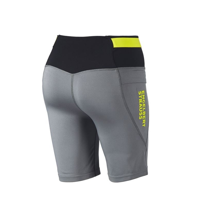 Hosen: Race Tights Short e.s.trail, Damen + basaltgrau/acidgelb 3