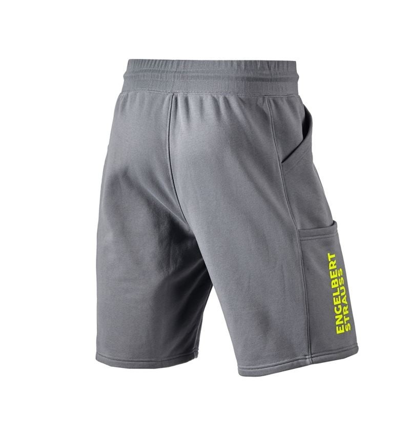 Hosen: Sweat Short e.s.trail + basaltgrau/acidgelb 3
