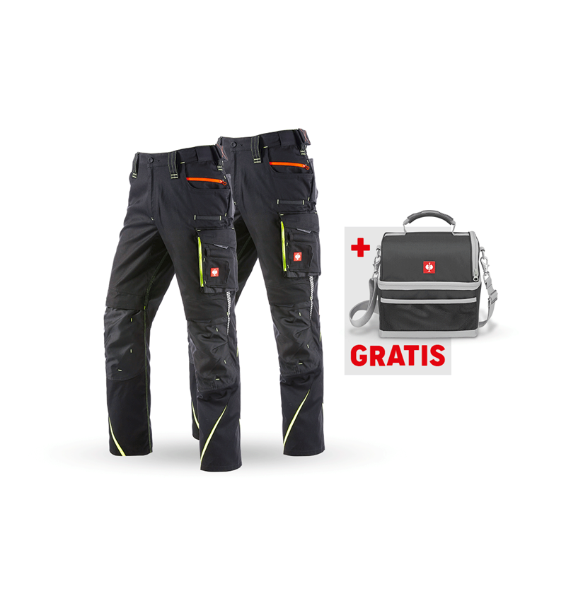 Bekleidung: SET: Bundhose + Winter Bundhose e.s.motion 2020 + schwarz/warngelb/warnorange