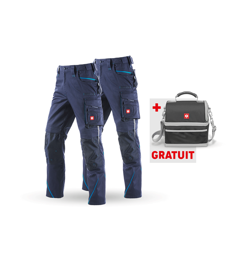 Ensemble de vêtements: KIT : Pantalon + pantalon d'hiver e.s.motion 2020 + bleu foncé/atoll