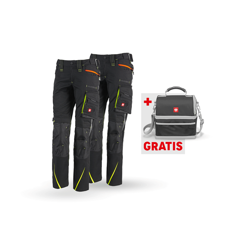Bekleidungs-Sets: SET: Damenhose + Winter Damenhose e.s.motion 2020 + schwarz/warngelb/warnorange