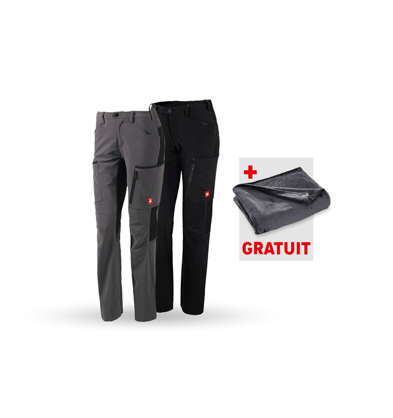 Vêtements: KIT : 2x Pantalon Cargo e.s.vision stretch, femmes + anthracite