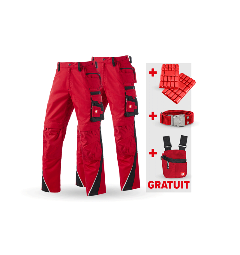 Vêtements: KIT : Pantalon + pantalon d'hiver e.s.motion + rouge/noir