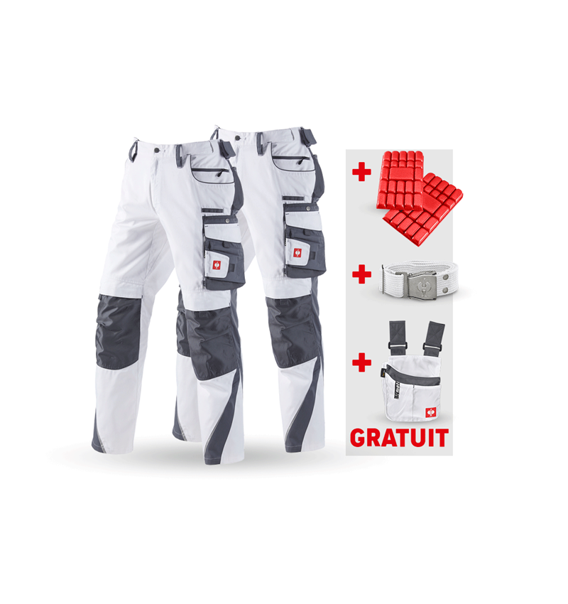 Vêtements: KIT : Pantalon + pantalon d'hiver e.s.motion + blanc/gris