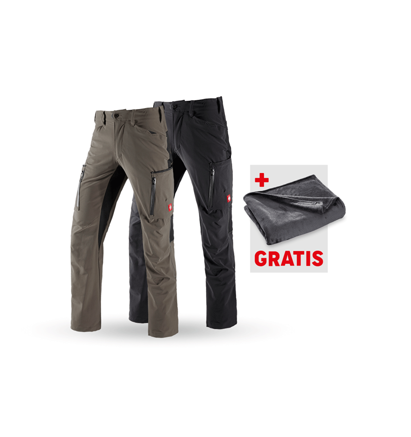 Bekleidung: SET: 2x Cargohose e.s.vision stretch + stein/schwarz