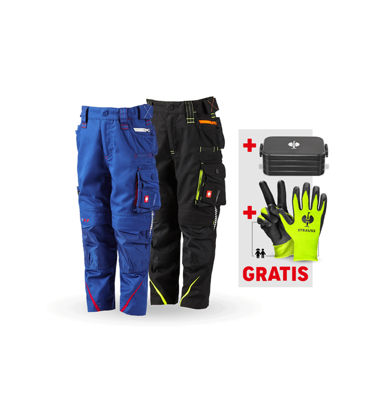 Bekleidungs-Sets: SET: 2x Kinder-Bundhose e.s.motion 2020 + kornblau/feuerrot