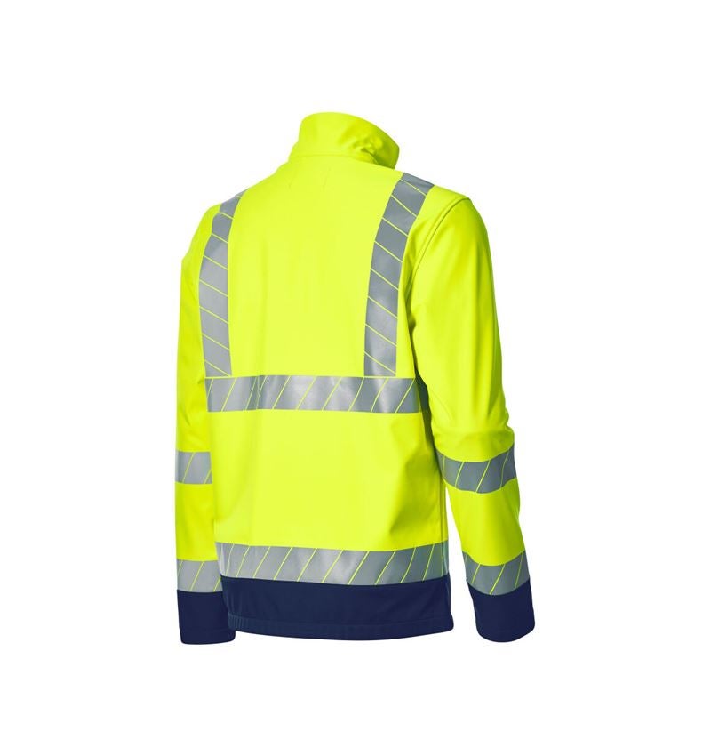 Arbeitsjacken: Warnschutz Softshelljacke e.s.line.core + warngelb/dunkelblau 6