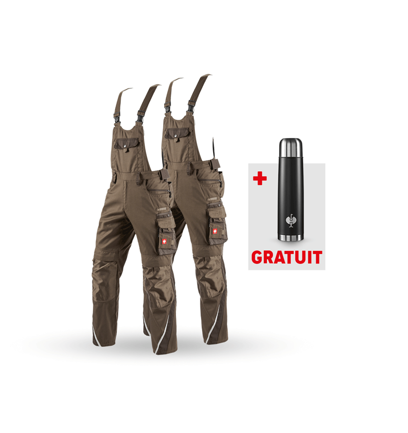 Cadeaux plus grands: KIT : 2x Salopette e.s.motion + noisette/marron