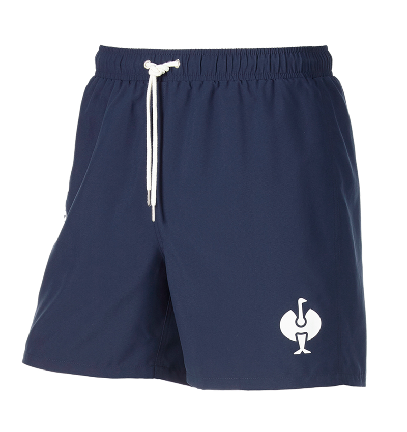 Pantalons de travail: Short de bain e.s.trail + bleu profond/blanc 3