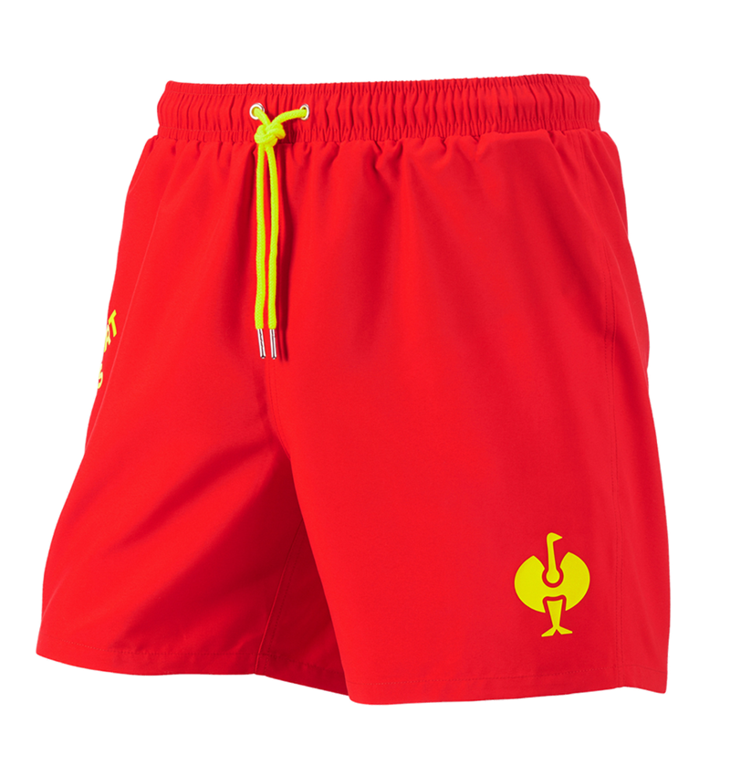 Pantalons de travail: Short de bain e.s.trail + strauss rouge/jaune acide 4