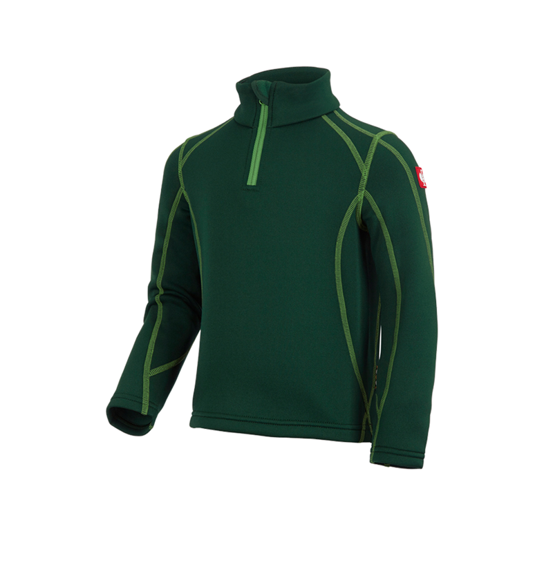 Hauts: Pull de f. thermo stretch e.s.motion 2020, enfants + vert/vert d'eau 2