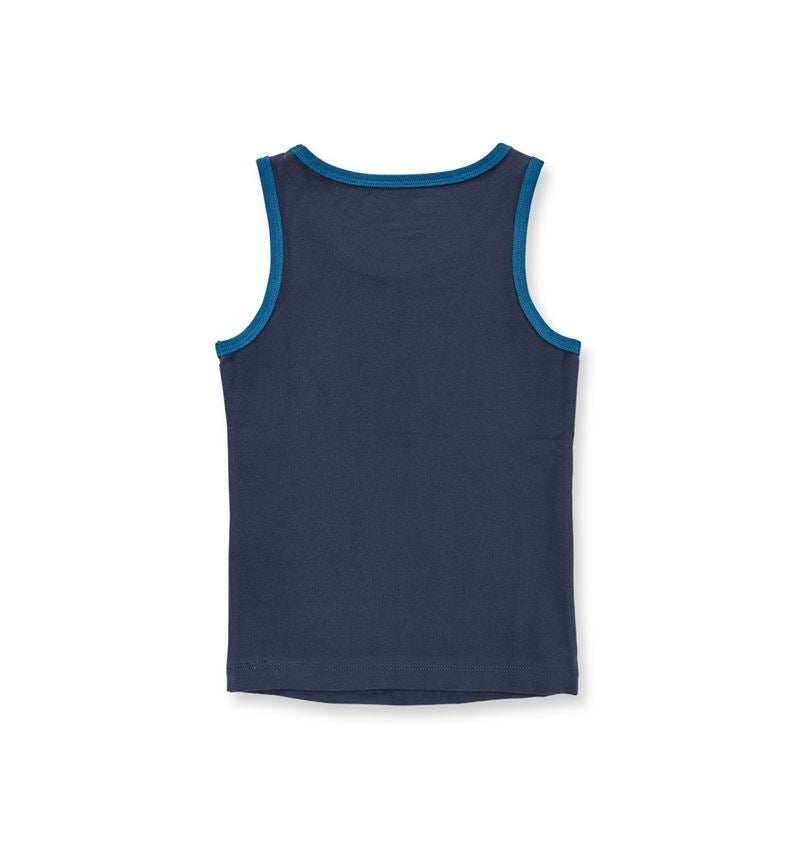 Unterwäsche: e.s. cotton stretch Tank-Shirt, 2er Pack, Kinder + dunkelblau/atoll 2