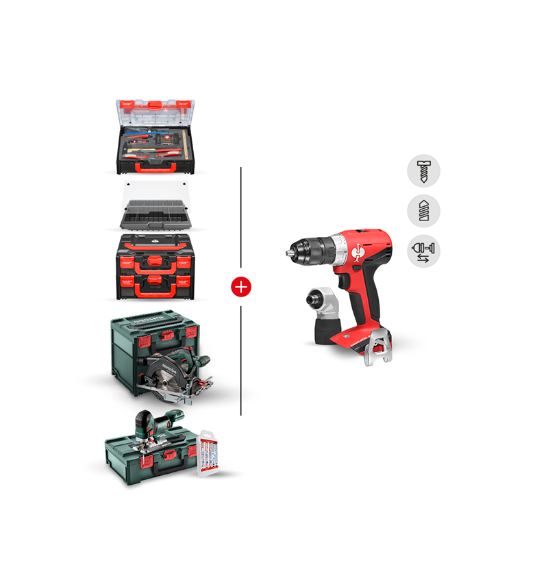 Outils électriques: KIT COMBINÉ 18+18V perceuse- viss.multi.sans fil M