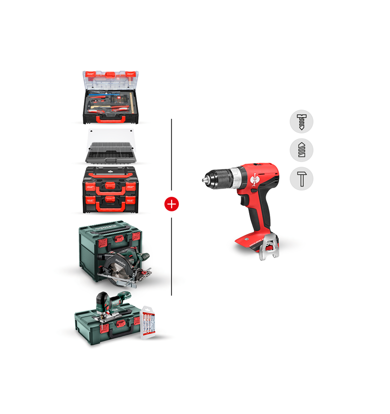 Outils électriques: KIT COMBINÉ 18+18V viss. à percuss. sur batterie L