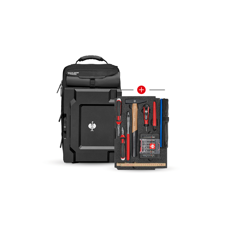 Werkzeuge: Einlage Allround Classic + STRAUSSbox Rucksack + schwarz