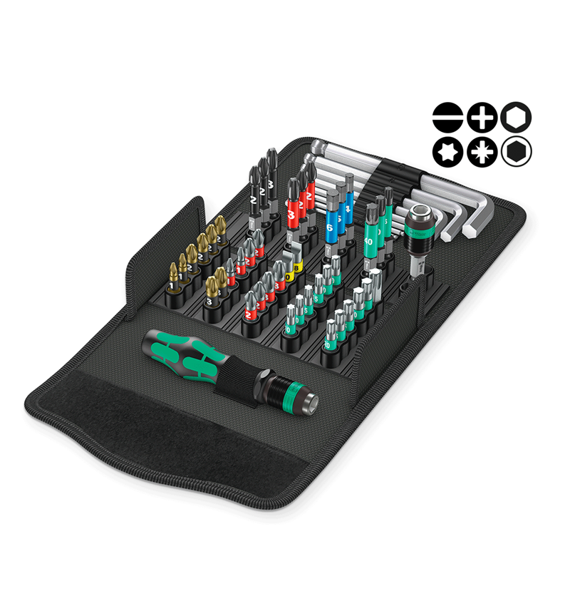 Bits: Wera Kraftform Kompakt 100 Bit-Set, 52-teilig