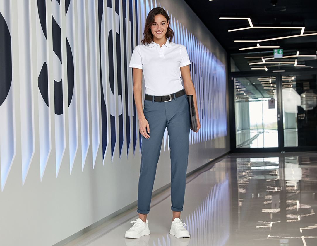 Shirts & Co.: e.s. Polo-Shirt cotton, Damen + weiß 1