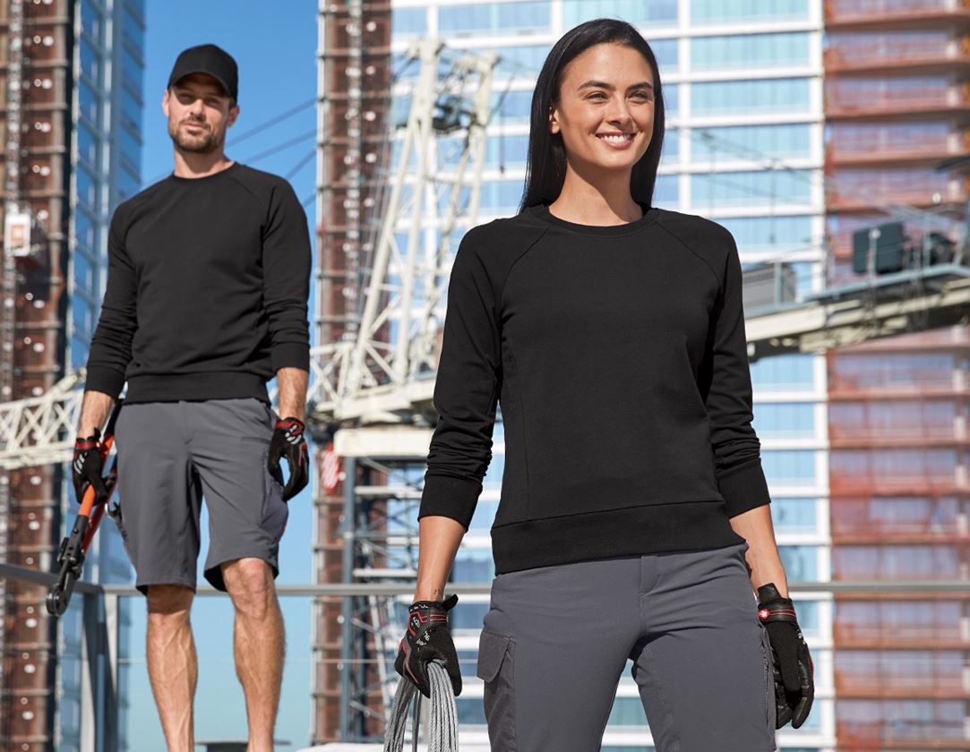 Hauts: e.s. Sweatshirt cotton stretch, femmes + noir 3