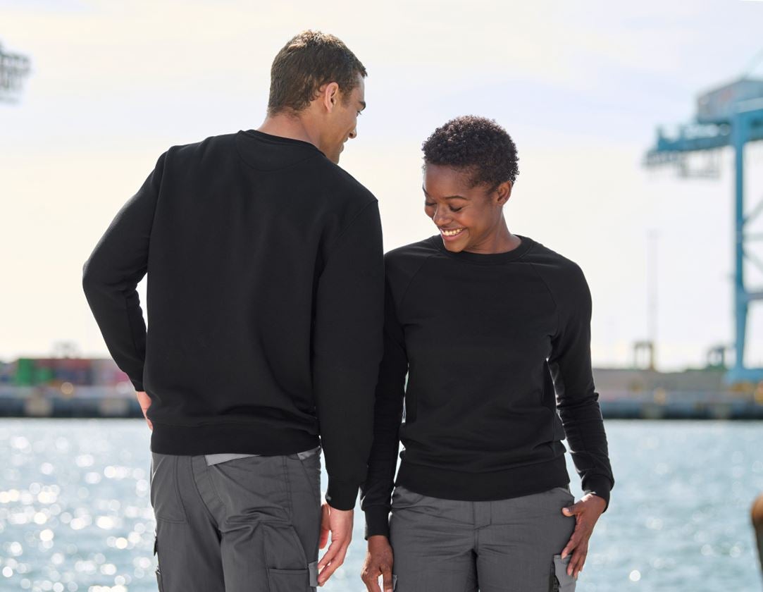 Hauts: e.s. Sweatshirt cotton stretch, femmes + noir 2