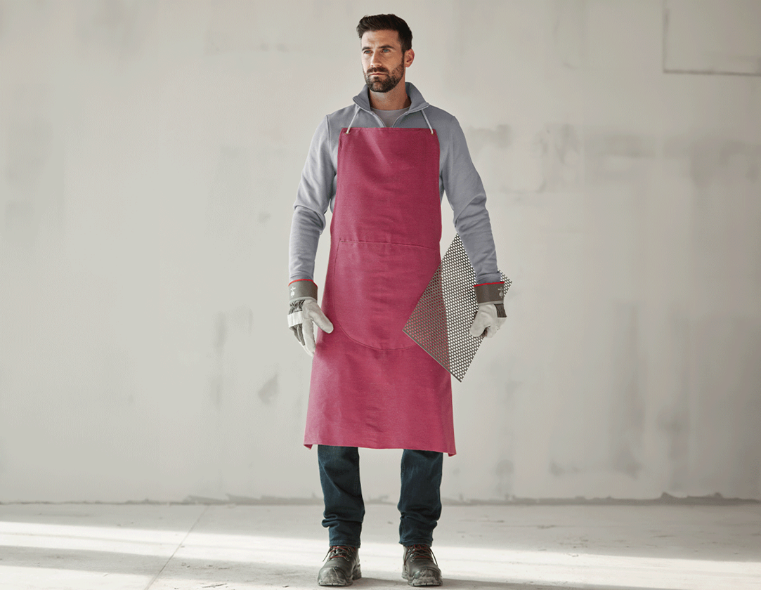 Tabliers: Tablier en toile + fuchsia