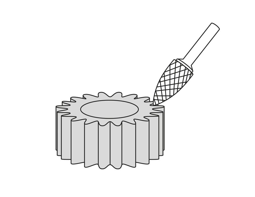 Forets: e.s. Fraise-lime carbure pointe courbe