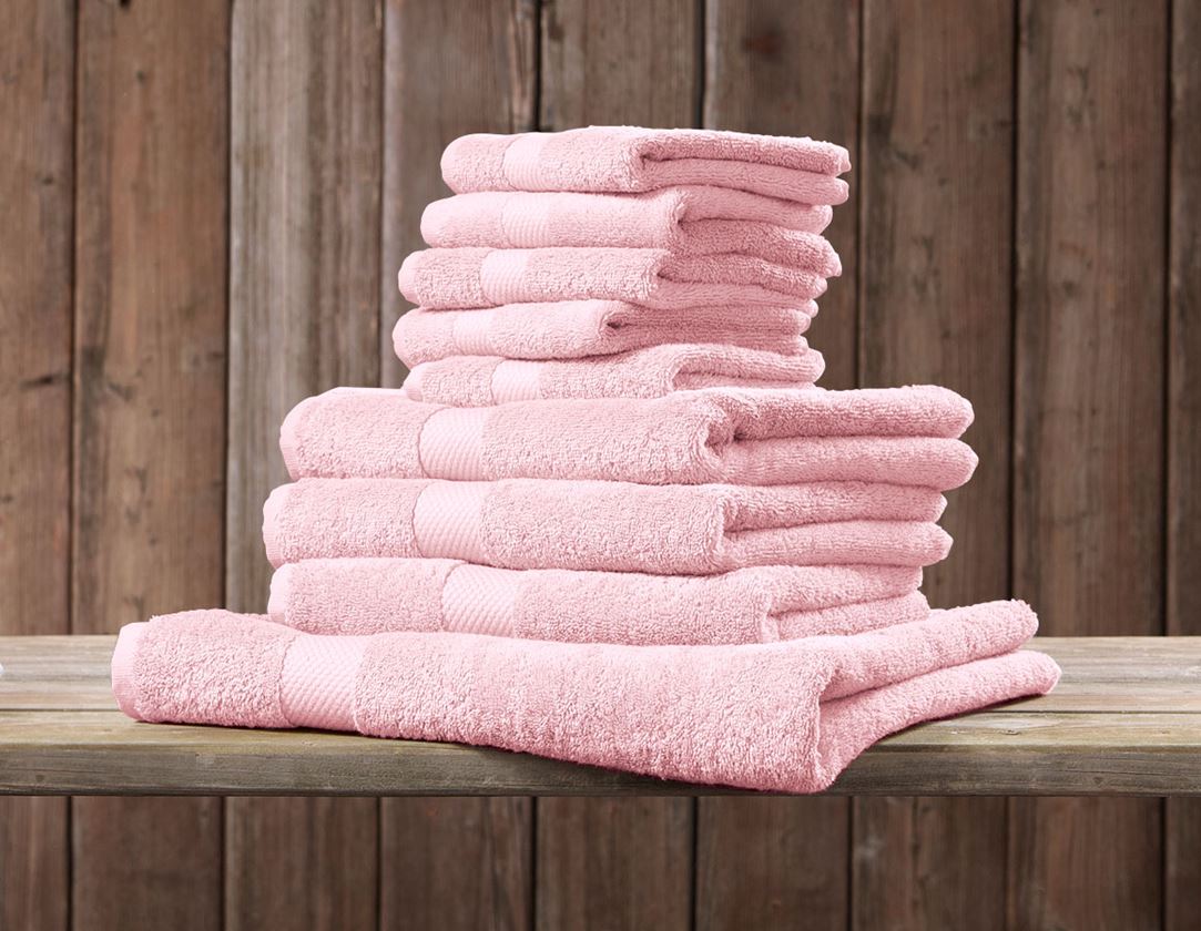 Accessoires: Serviettes de bain en éponge Premium + rose clair