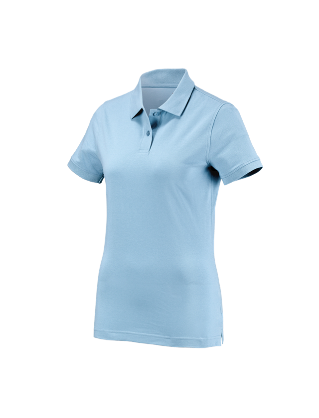 Hauts: e.s. Polo cotton, femmes + bleu clair