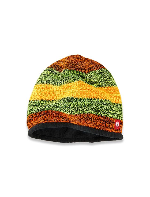 Accessoires: Strickmütze e.s.motion 2020 + schwarz/warngelb/warnorange